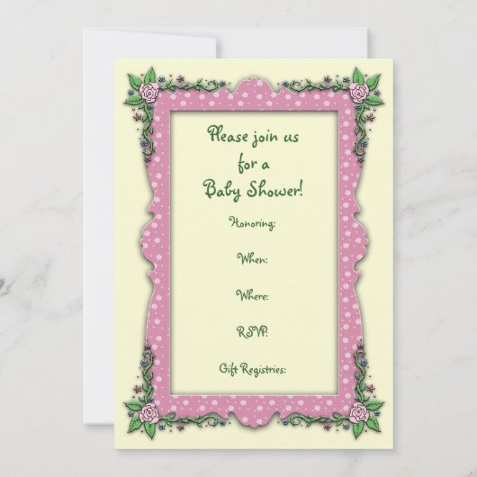 Baby Shower Uitnodigingen Moeder en Baby Fairy (Achterkant)