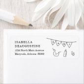 Baby Shower Uitnodigingen Retouradres Label (Insitu)