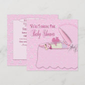 Baby Shower-uitnodigingen - Roze denken Kaart (Voorkant / Achterkant)