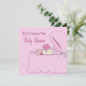 Baby Shower-uitnodigingen - Roze denken Kaart (Staand voorkant)