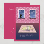 Baby Shower Uitnodigingen Schattige en grillig (Voorkant / Achterkant)