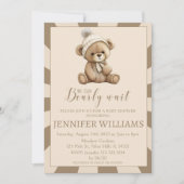 Baby shower-uitnodigingen voor bruine teddybeer kaart (Voorkant)