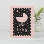 Baby Shower Uitnodigingen voor Meisje (Staand voorkant)