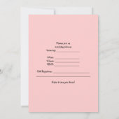 Baby Shower Uitnodigingen voor Meisje (Achterkant)