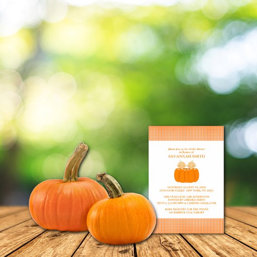 Baby Shower-uitnodigingen voor tweelingdozen Kaart