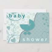 Baby Shower Uitnodigingen Zachte Blauwgroen Jongen (Voorkant)