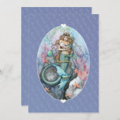 Baby Shower Uitnodigingen Zeemeermin en Baby (Voorkant / Achterkant)