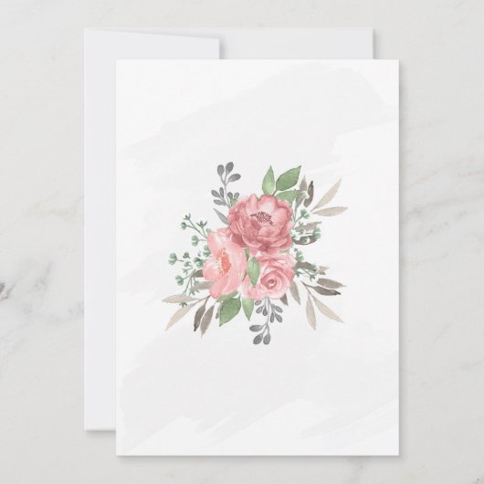 Baby shower Uitnodigingskaart 5X7" Meisje Kaart (Achterkant)