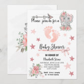 Baby shower Uitnodigingskaart 5X7" Meisje Kaart (Voorkant / Achterkant)