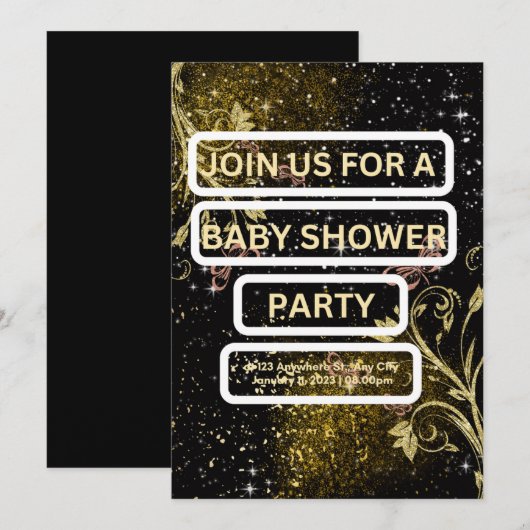 baby shower-uitnodigingskaart kaart (Voorkant / Achterkant)