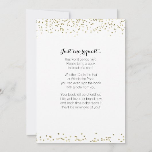 baby shower-uitnodigingskaart, zwart-wit en goud kaart (Achterkant)