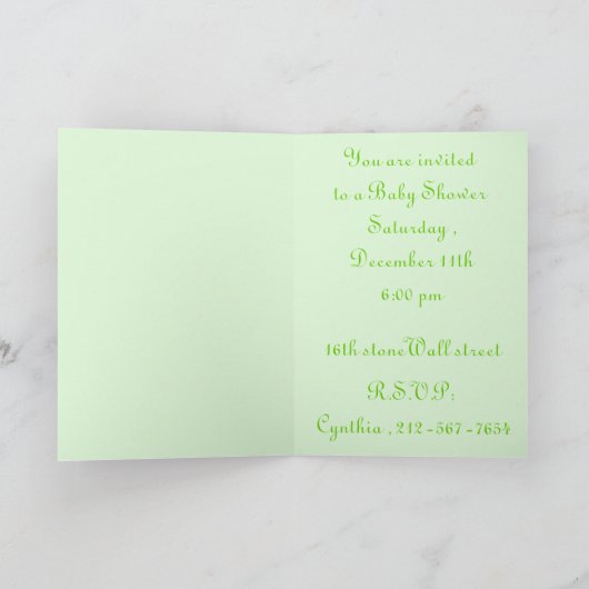 Baby shower Uitnodigingskaarten (Binnen)