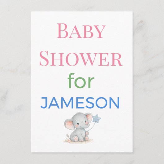 Baby Shower Uitnodigingskaarten Enclosure Kaarten  (Voorkant)