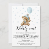 Baby shower-uitnodigkaart voor Teddy-beer Kaart (Voorkant)