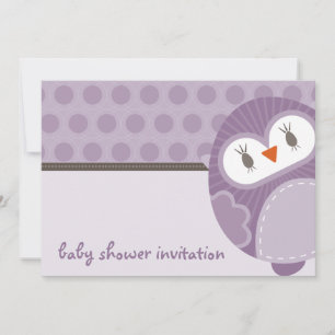 BABY SHOWER UITNODIGT :: dansende uil 1L Kaart