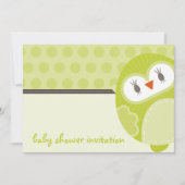 BABY SHOWER UITNODIGT :: dansende uil 2L Kaart (Voorkant)