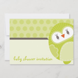 BABY SHOWER UITNODIGT :: dansende uil 2L Kaart