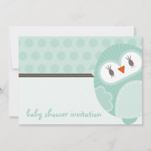 BABY SHOWER UITNODIGT :: dansende uil 3L Kaart