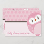 BABY SHOWER UITNODIGT :: dansende uil 4L Kaart (Voorkant / Achterkant)