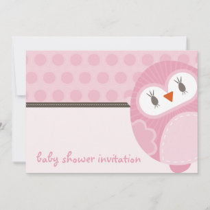BABY SHOWER UITNODIGT :: dansende uil 4L Kaart