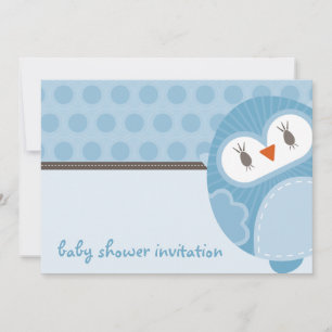 BABY SHOWER UITNODIGT :: dansende uil 5L Kaart