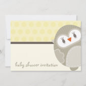 BABY SHOWER UITNODIGT :: dansende uil 6L Kaart (Voorkant)