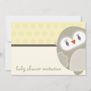 BABY SHOWER UITNODIGT :: dansende uil 6L Kaart