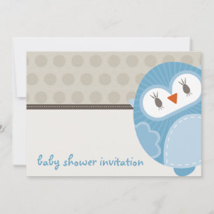 BABY SHOWER UITNODIGT :: dansende uil 8L Kaart