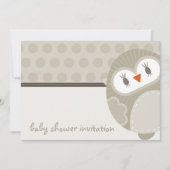 BABY SHOWER UITNODIGT :: dansende uil 9L Kaart (Voorkant)