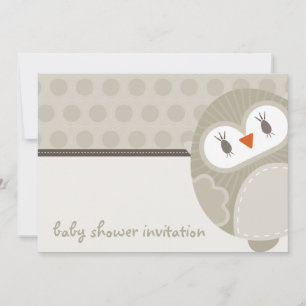 BABY SHOWER UITNODIGT :: dansende uil 9L Kaart