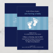 BABY SHOWER UITNODIGT :: Happy Feet 3P Kaart (Voorkant / Achterkant)