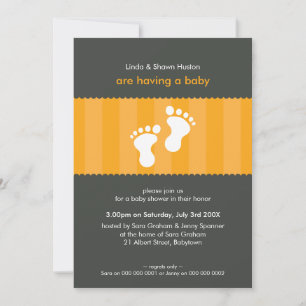 BABY SHOWER UITNODIGT :: happy feet 7P Kaart