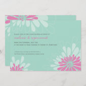 BABY SHOWER UITNODIGT :: Moderne bloei 1L Kaart (Voorkant / Achterkant)