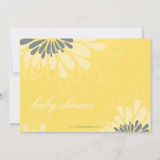 BABY SHOWER UITNODIGT :: Moderne bloei 2L Kaart (Achterkant)