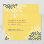 BABY SHOWER UITNODIGT :: Moderne bloei 2L Kaart (Voorkant / Achterkant)