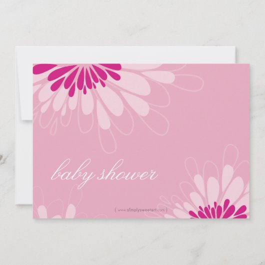 BABY SHOWER UITNODIGT :: Moderne bloei 6L Kaart (Achterkant)