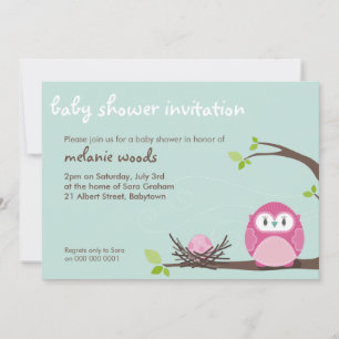 BABY SHOWER UITNODIGT :: uil + nest 3L Kaart