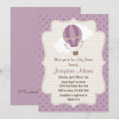 Baby shower-uitvinding van warme lucht Paars Kaart (Voorkant / Achterkant)