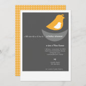 Baby Shower-uitvindingen - Moderne vogel Kaart (Voorkant / Achterkant)