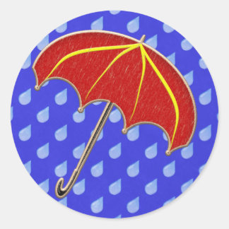 Baby shower - Umbrella: Omzegels voor de uitnodigi Ronde Sticker