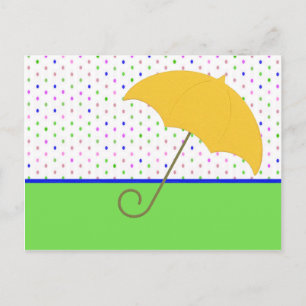 BABY SHOWER UMBRELLA POLKA UITNODIGING BRIEFKAART