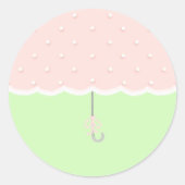 Baby shower Umbrella Ronde Sticker (Voorkant)