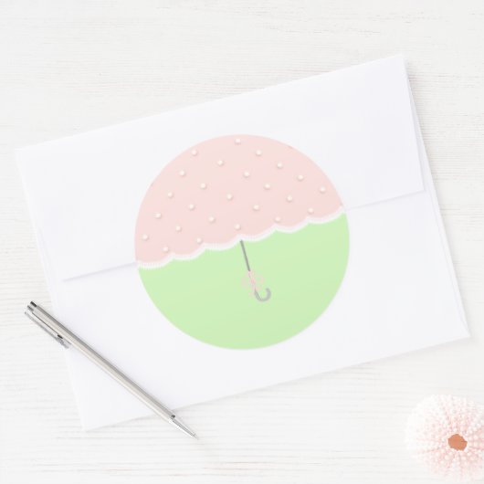Baby shower Umbrella Ronde Sticker (Envelop)