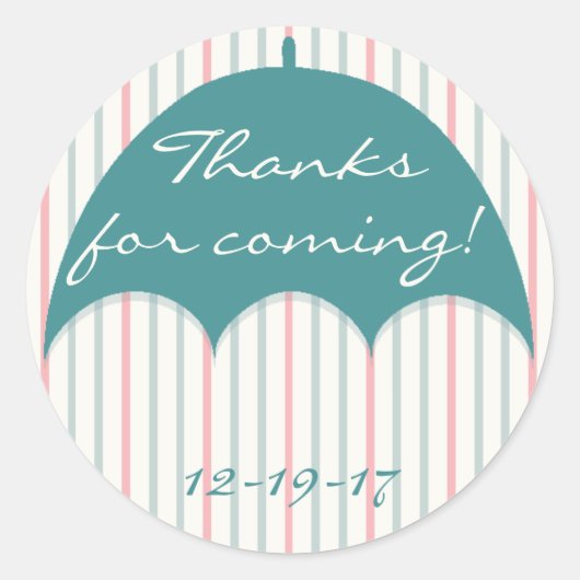 Baby shower "Umbrella" Stickers 1 1/2" of 3" (Voorkant)