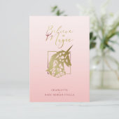 Baby Shower Unicorn | Believe in Magic Pink Blush (Staand voorkant)
