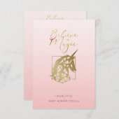 Baby Shower Unicorn | Believe in Magic Pink Blush (Voorkant / Achterkant)