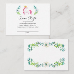  Baby shower Unicorn Diaper Informatiekaartje