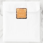 Baby shower Unisex oranje sparkles aanpassen Vierkante Sticker (Tas)