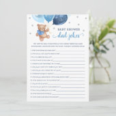 Baby shower vader grappen spel Teddy Bear blauw Ka Kaart (Staand voorkant)