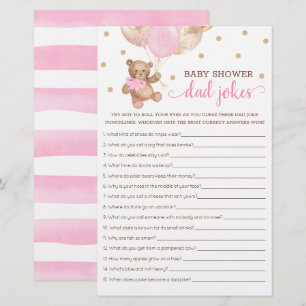 Baby shower vader grappen spel Teddy Bear roze